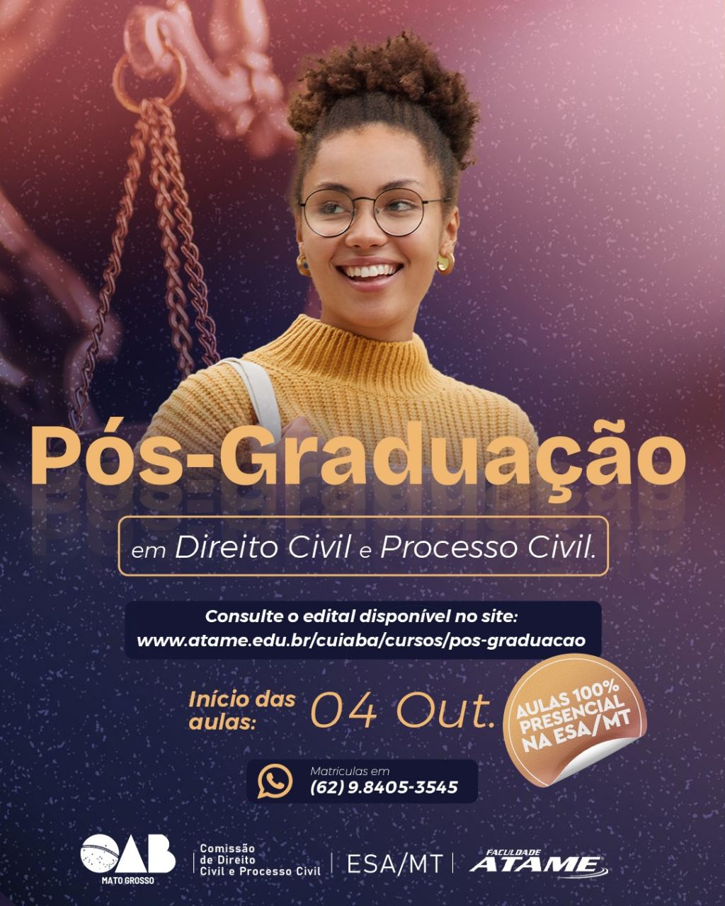 OAB-MT oferece pós em Direito Civil e Processo Civil com início das aulas previsto para 4 de outubro