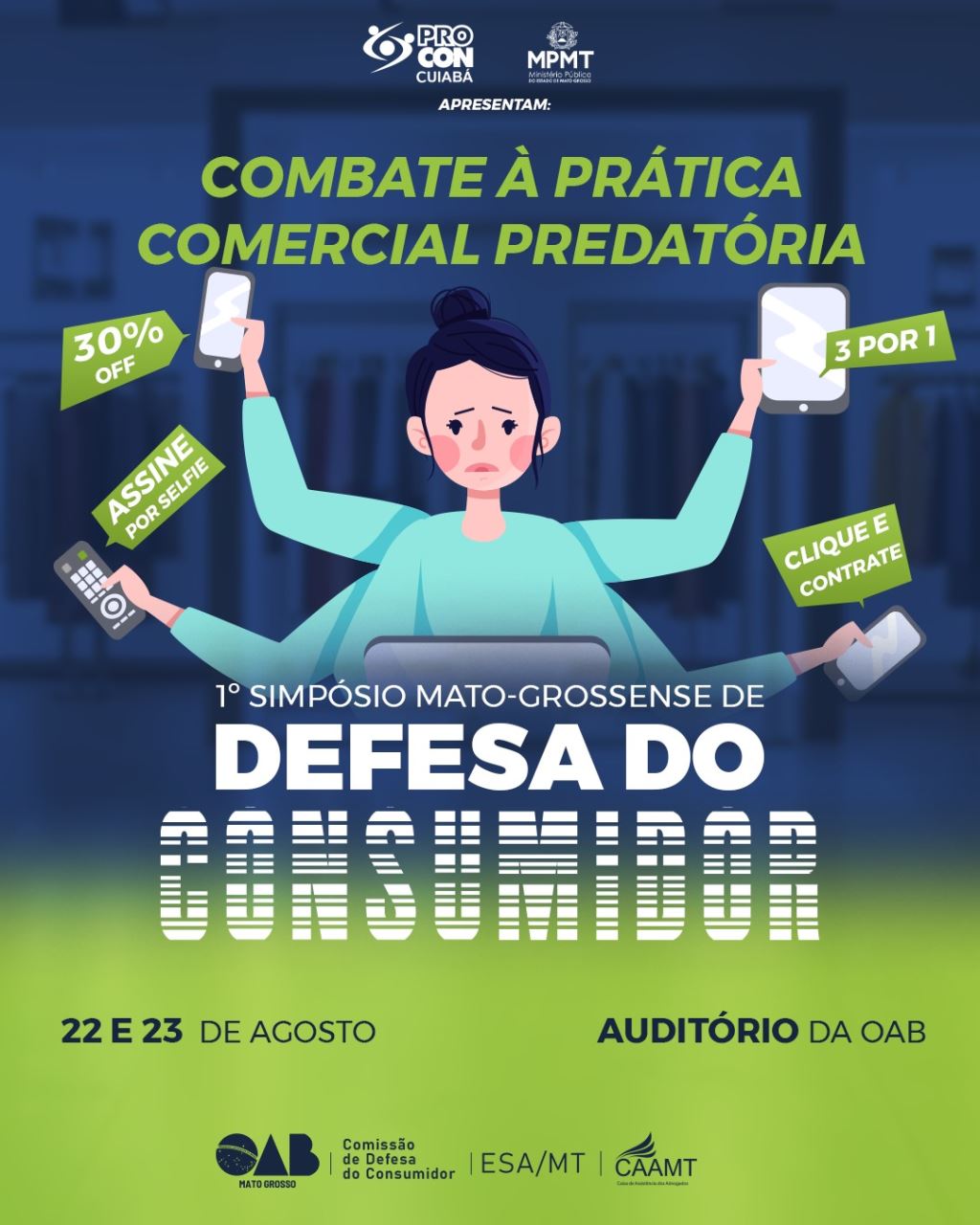 OAB-MT, MP-MT e Procon vão debater sobre prática comercial predatória e conflitos envolvendo a relação de consumo