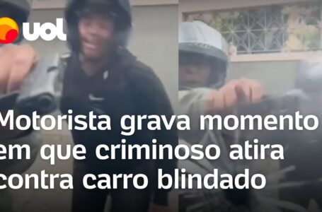 Tiro em carro blindado: Motorista grava tentativa de criminosos no Rio; veja