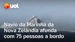 Navio da Marinha da Nova Zelândia afunda com 75 pessoas a bordo em Samoa; veja