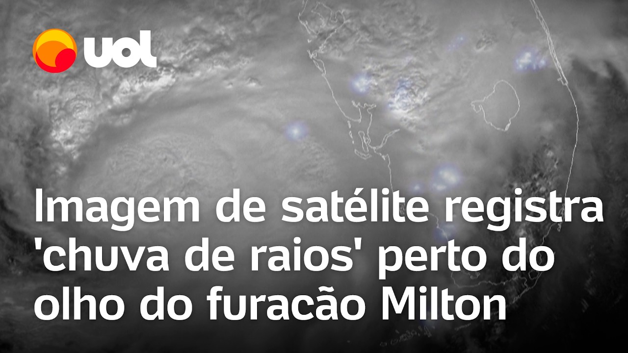 Furacão Milton: imagem registra ‘chuva de raios’ perto do olho do furacão ‘catastrófico’