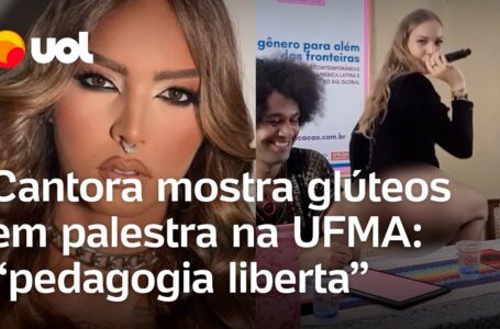 Cantora levanta saia e mostra calcinha em palestra na UFMA: ‘Vou te ensinar gostoso’