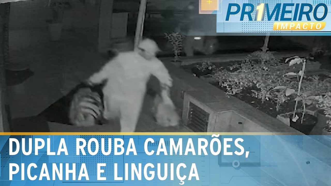 Dupla rouba 55 quilos de camarões, picanha e linguiça de restaurante de SP