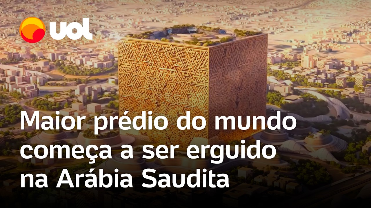 Maior prédio do mundo em formato de cubo começa a ser erguido na Arábia Saudita; veja