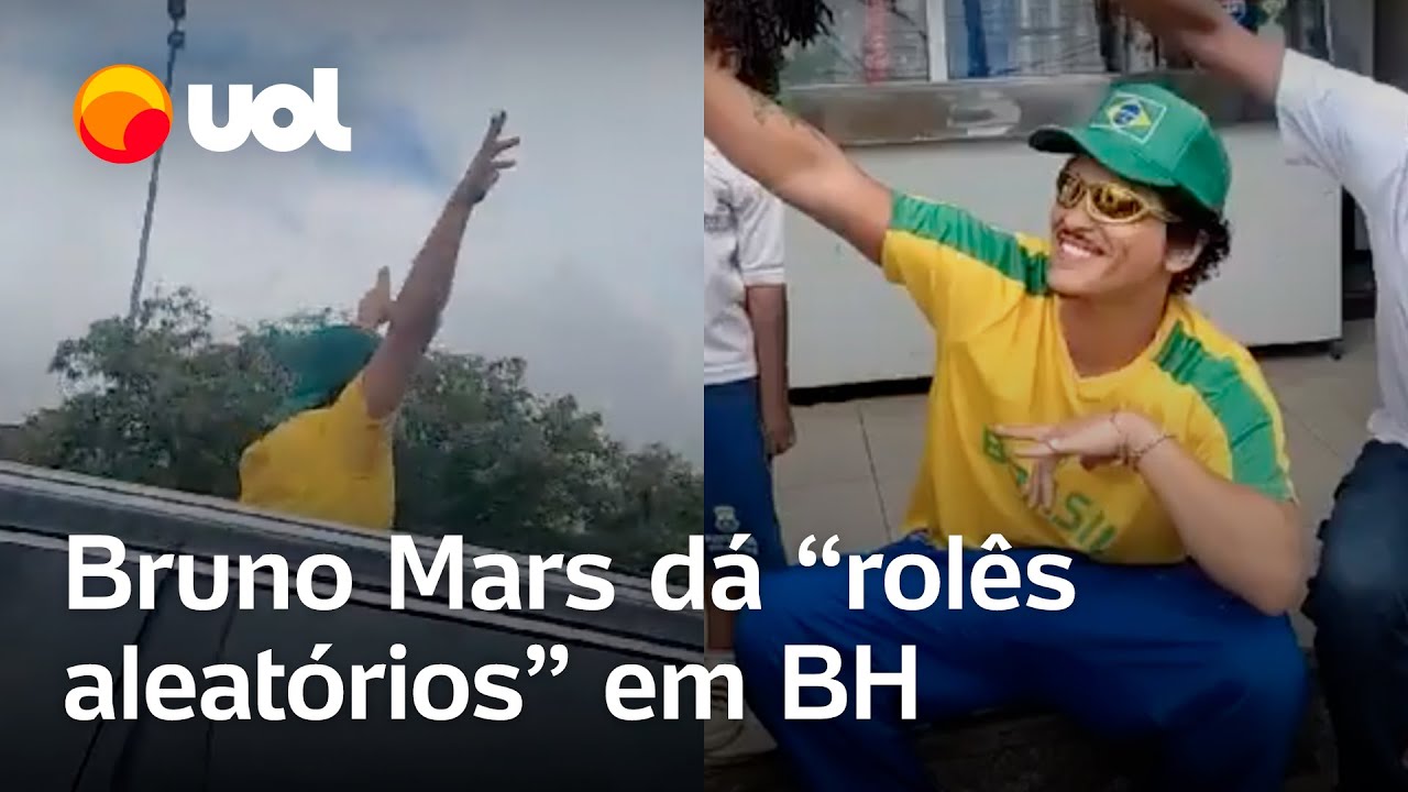 Bruno Mars é flagrado dando ‘rolês aleatórios’ antes de show em Belo Horizonte; veja