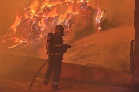 Incêndio de grandes proporções atinge barracão de madeireira em Sorriso