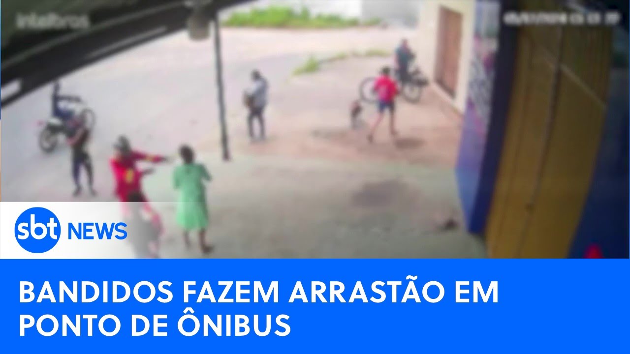 Criminosos fazem arrastão em ponto de ônibus em Vitória; veja