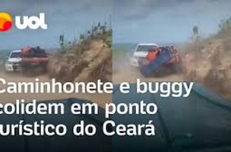 Caminhonete e buggy colidem nas dunas de Aracati, no Ceará; veja