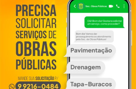 Prefeitura disponibiliza ZapObras para solicitações e acompanhamento