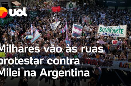 Protesto na Argentina: Milhares de manifestantes tomam ruas contra falas de Milei