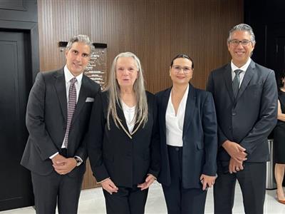 Foto da Notícia: OAB-MT participa de homenagem à desembargadora Maria Erotides Kneip por sua destacada atuação no enfrentamento à violência contra a mulher 