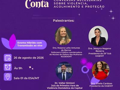 Foto da Notícia: Gisela Cardoso confirma presença em roda de conversa da OAB-MT sobre violência contra a mulher e rede de apoio